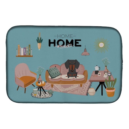 Carolines Treasures 14 x 21 in. Black Tan Dachshund Sweet Home Dish Drying Mat CK7977DDM